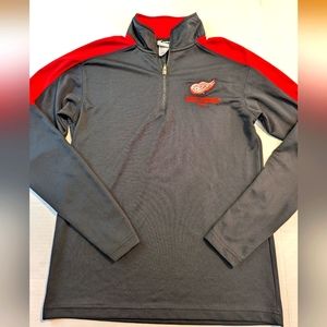 Men's Red Wings 1/4 Zip Pullover Shirt Size Small
